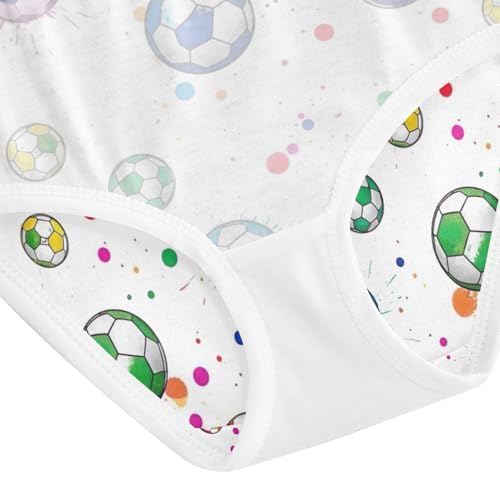 Cute Soccer Balls White Undies for Toddler Girls, Kids Underwear, 2T–8 Years4