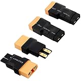 2 Pair RC LiPo Battery Connector Adapter Compatible with Traxxas Plug Battery to XT90 Male Female Connectors ESC Charger