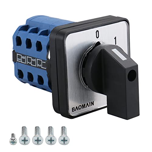 Baomain Rotary Cam Changeover Switch LW28-20/0123.3 660V 20A 12 Terminals 4 Positions