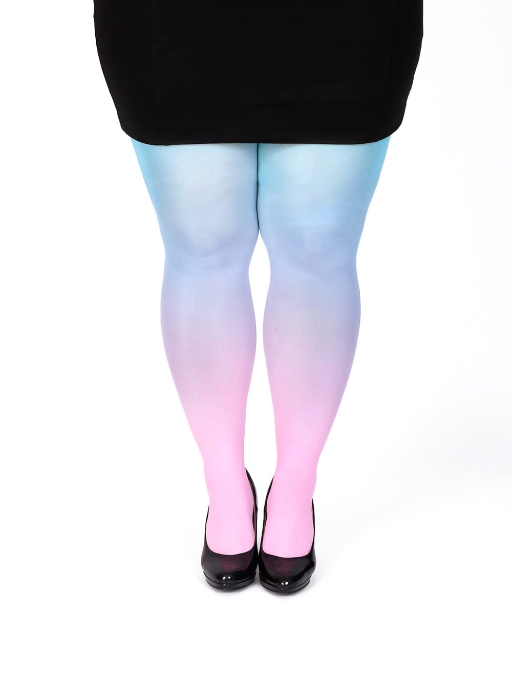 Unicorn Ombre Plus Size Tights for Women Pastel Goth Clothing Pink Turquise Gift, curvy kawaii adult fashion