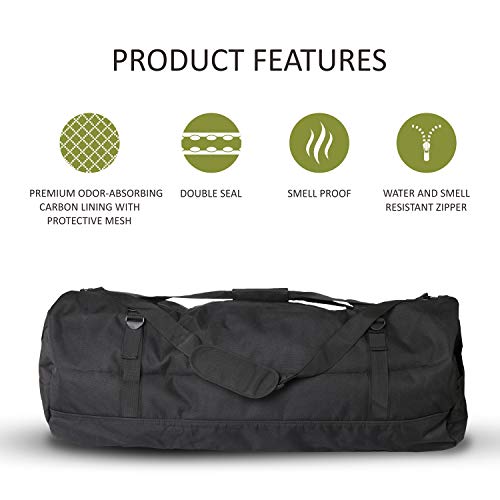 TopoGrow XXXL Backpack Odor Absorbing and Water Resistant Luggage Smell Proof Luggage Duffle Odor Absorbent Smell Proof Bags for Hydroponics