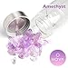 Crystal Elixir Infused Clear Motivational Gem Water Bottle + Protective Sleeve + Removable Crystals Healing Stones | Witchcraft Supplies Infuser Water Bottle – 15 Oz (Amethyst)