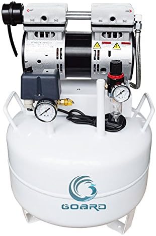 Goard Oil Free Air Compressor,Noiseless Oil Free Oilless Air Compressor 40L 550W 130L/min for 1PC Dental Chair