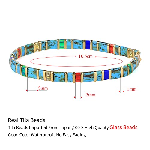 Image of KELITCH Women Pearl Beaded Bracelet Tila Stretch Bracelets Candy Colors Friendship New Jewelry