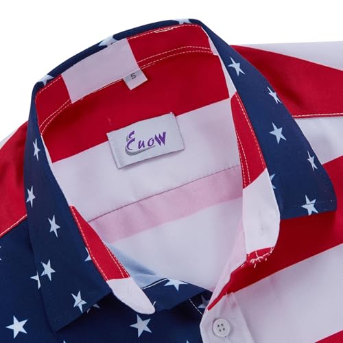 EUOW American Flag Button Down Patriotic Hawaiian Shirts for Men Short Sleeve USA 4th of July Shirts(GQ, XL, x_l) by EUOW - Used condition - Image 5