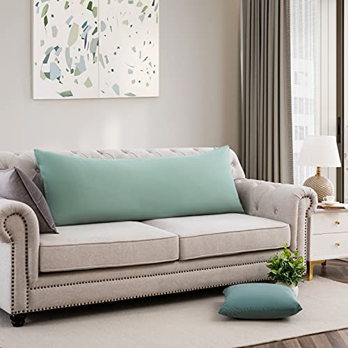 Entisn 2Pcs Body Pillowcases Cover, 1800 Thread Count Brushed Microfiber Body Pillow Case Set Soft And Cozy With Hidden Zipper - 20" X 60", Sage Green #TOP2