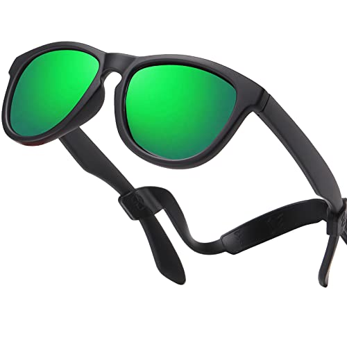 DUCO Toddler Sunglasses for Boys Girls Age 3-5 Polarized Kids Sun Glasses with Strap and UV400 Lens DK031