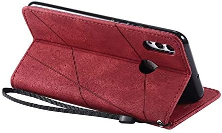 Huawei Honor 10 Lite/Huawei P Smart 2019 Case, SONWO Premium Leather Flip Wallet Case Magnetic Closure Card Slots Kickstand Phone Case for Huawei Honor 10 Lite/Huawei P Smart 2019, Red