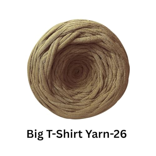 Image of VCR Coffee Brown Big T-Shirt Yarn, 100 Meters Length, Recycled & Fashionable Craft Yarn, Pack of 1, Suitable for Crochet, Knitting & DIY Bags, Baskets, Cushions & Home Decor Projects