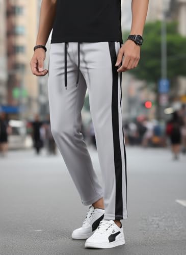 Image of Mack Jonney Men's Striped Track Pants | Side Stripe Design | Regular Fit | Casual & Athleisure Wear |Pack of 1-MMJ-53