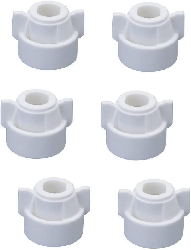 Pack of 6 - Quick TeeJet White Nylon Cap For TJ60, AI, SJ3, DGTJ & More CP25597-2-NY
