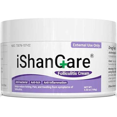 ishancare Folliculitis Treatment, Highly Effective Folliculitis Cream, Natural folliculitis for Itching, Redness, Inflammation, Ache, Burning, 3.53 Oz Cover