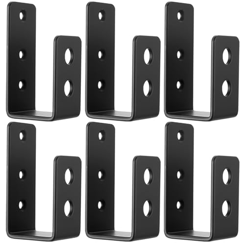 6 Pcs Supports de Barricade de Porte 2x4, Supports de Serrure de Portes, Support d'Angle en U en Métal, Support de Verrouillage de Portes pour Planches 2x4...