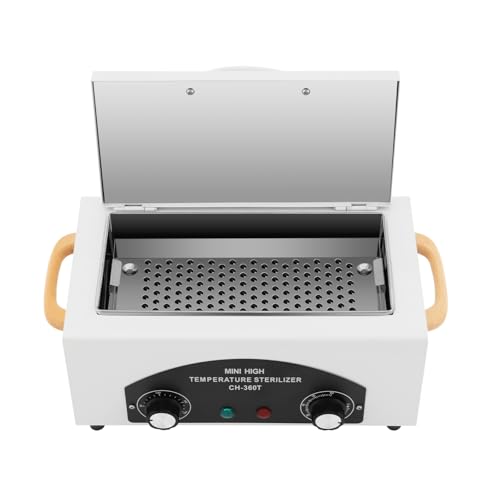 MINRS Esterilizador de aire caliente de alta temperatura, 300 W, 220 ℃, esterilizador de calor seco con temporizador ajustable para herramientas de uñas, herramientas cosméticas, cuidado de los pies,