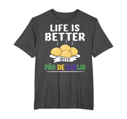 Pao de Queijo Flour Pan Lovers Brazilian Food Pao De Queijo T-Shirt, Men's Big and Tall, Dark Heather Grey, 6X Tall