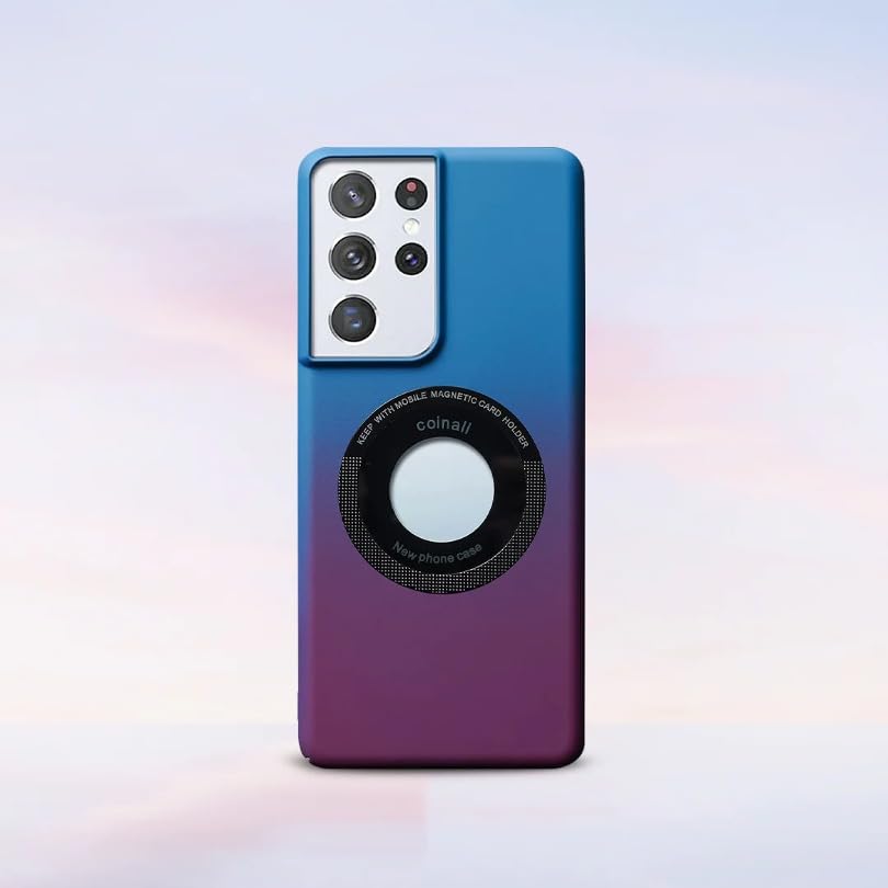 Image of Gadgetsmantra Back Cover Case for Samsung Galaxy S21 Ultra Shockproof Protective Gradient Skin Magsafe Matte Case for Men & Boys(Sky Blue)