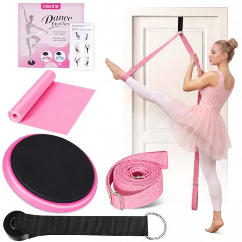 ZHIBEIYOU 4Pcs Pink Ballet Practice Kit - Turning Board, Stretching