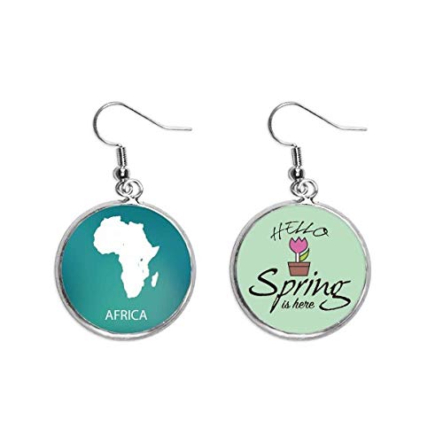 Pendientes de silueta de África un regalo original de joyería decorativa primaveral
