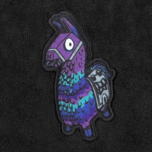 Fortnite Bademantel Als Gemütlicher Kinder Bademantel, Idealer Bademantels Jungen Und Morgenmantel Kinder Für Gamer, Schwarz 158