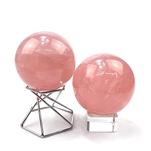 Sphère en quartz rose poli de 8-9cm pour maison de méditation