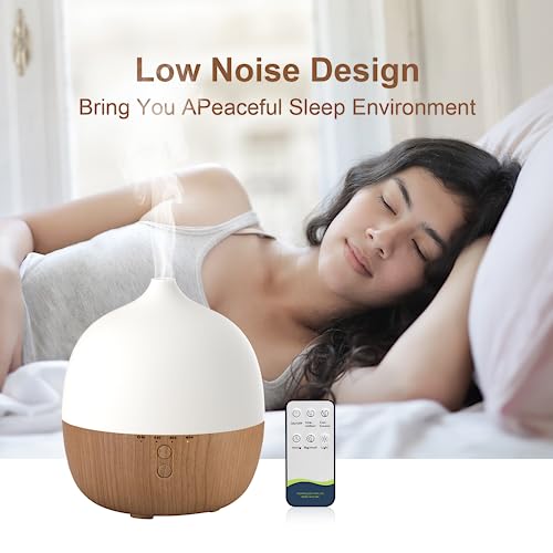 Haoday 300Ml Essential Oil Diffuser With Remote Control - 3 In 1 Ultrasonic Humidifier And Vaporizer For Essential Oils, Aroma Diffusers With 7 Led Colors, Adjustable Cool Mist, Timer & Auto Shut-Off #TOP4