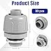 PercyEffie 30pcs 1/2 Inch Liquid Tight Connector, Bulk Conduit Connectors PVC Electrical Conduit Fittings Straight 180 Degree Flexible for Home Outdoor Tubes Tools, Grey