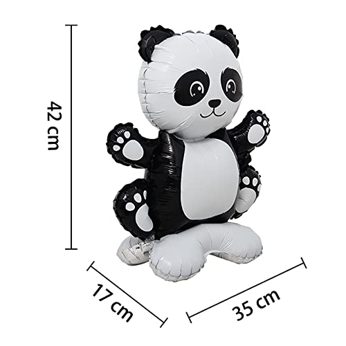 Selfstand 3D Animal Fox Koala Lion Elephant Panda Cow Rabbit Dinosaur Triceratops Stegosaurus Baby Shower Ball Foil Balloons Birthday Party Baby Shower Decorations Kids Toys (Base Panda) #TOP1