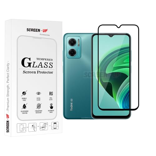 Image of ScreenUp Tempered Glass For Xiaomi Redmi Note 11E - Ultra Clear, 9H Scratch Resistant, Full Coverage, Easy Install Screen Protector