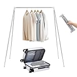 XIAONAN Portable Travel Garment Rack,13-28 Inch Compact Stainless Steel Foldable Clothes Drying Rack,Collapsible Clothing Rack for Camping,Travel,Hotel Room,Laundry