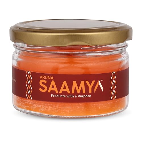Image of ArunaSAAMYA Handcrafted Scented Jar Candle I Citrus Fragrance (Tangerine Dreams) I Pack of 1 I 120 GMS I Upto 40 Hours Burn Time