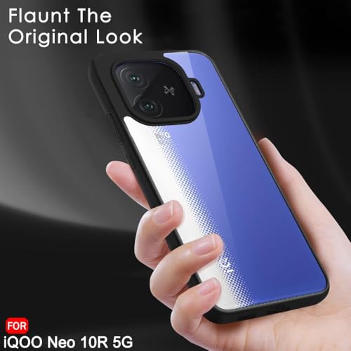 Image of KAPAVER Hybrid Back Cover Case Compatible with IQOO Neo 10R (PC+TPU) (Black)