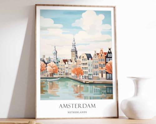 Poster Amsterdam canal poster Netherlands mural grand format A0 toile