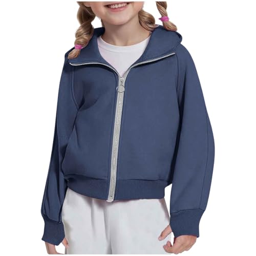 Girls Full Zip Hoodie with Thumb Hole Casual Long Sleeve Sweatshirts Cute Fashion Fall Hooded Jackets with Pockets