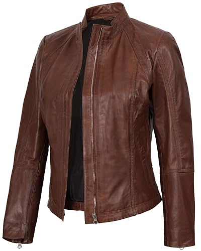 Decrum Real Womens Leather Jacket - Lambskin Fashion Leather Jackets for Women