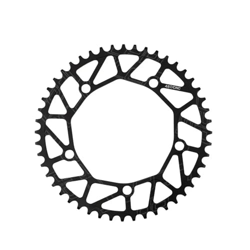 CVCRZTVNN 130 BCD チェーンリング 超軽量 ナロー ワイドティース 46T 48T 50T 52T 56T 58T シングルスプロケット 中空 折りたたみ自転車用(48T black)