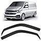 GEARMONSTER Windabweiser kompatibel mit Volkswagen T5 2003-2015 & T6 ab 2016 Autofenster Regenschutz Regenabweiser Integrierte Deflektoren Integrierter Windabweiser, 2 Stück, Schwarz