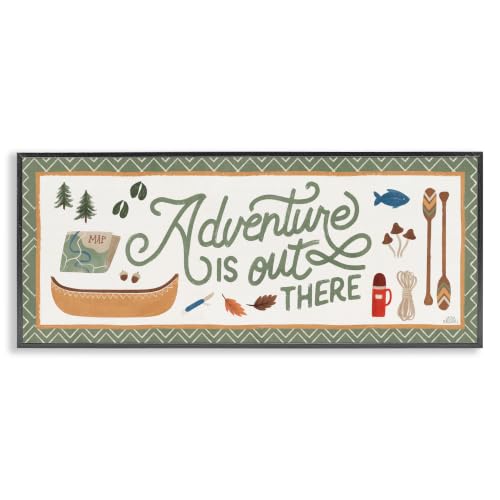 Adventure Out There Calligraphy Sign, 13 x 30 Inch Framed Giclée Print