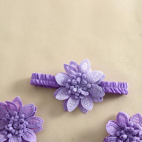 Newborn Baby Girl Romper Dress Lace Floral Sleeveless Tulle Dress with Headband Infant Summer Mesh Jumpsuits4