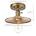 Phansthy Ceiling Light Fitting E26 Vintage Metal Shade Hanging Semi Flush Mount Pendant Lamp, Industrial Edison Ceiling Light Fixtures for Kitchen Bedroom Hallway Loft (Flat Metal Shade -Antique)