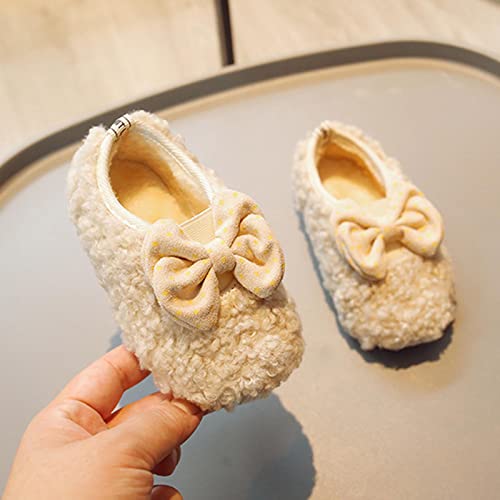 Fashion Winter Children Boots Girls Flat Bottom Non Slip Cotton Shoes Solid Color Plush Warm Cute Bow Knot Boots2
