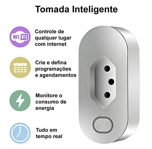 Tomada Inteligente Wifi Smart Home 10A - Nova Digital, Funciona com Alexa