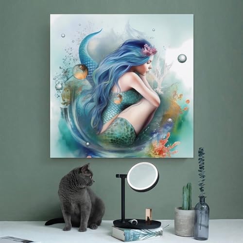 Décoration d'intérieur moderne avec toile sirène 60x60cm - 4
