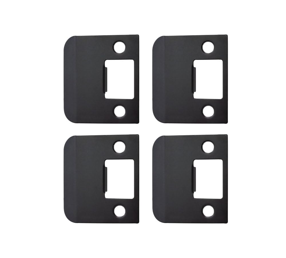 QCAA Solid Brass Extended Lip Strike, 2''X2-1/4, Oil-Rubbed Bronze, 4 Pack, Made in Taiwan