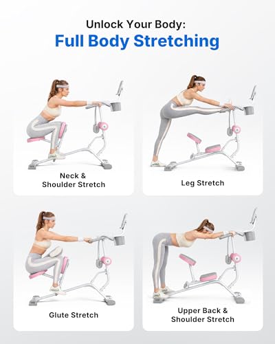 Image of MERACH Full Body Stretch Machine Back Stretcher, 350LBS Weight Capacity | Posture Correction, Flexibility Training, Extra Wide Seat, Padded Cushion, Exercise Guide Chart, Stable Steel Frame, Home Gym