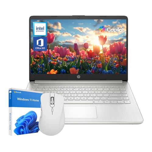 HP Ultrabook 14 Laptop Computer Business Study & Home 2026, MS Office for The Web + Win11 Home, Quad-Core Intel CPU, 128GB SSD, WiFi 6, Bundle Thunderobot Wireless Mouse
