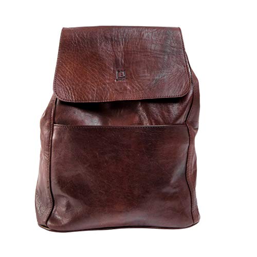 BINOAR Leder Rucksack Dana dunkelbraun Tagesrucksack Fahrradrucksack lederrucksack Damen Herren Vintage Retro fairtrade braun klein Cover