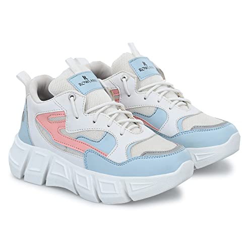 Image of ROWLANS Women's Synthetic Leather Stylish /Comfortable /Running /Gym Lace-Ups Sports Shoes