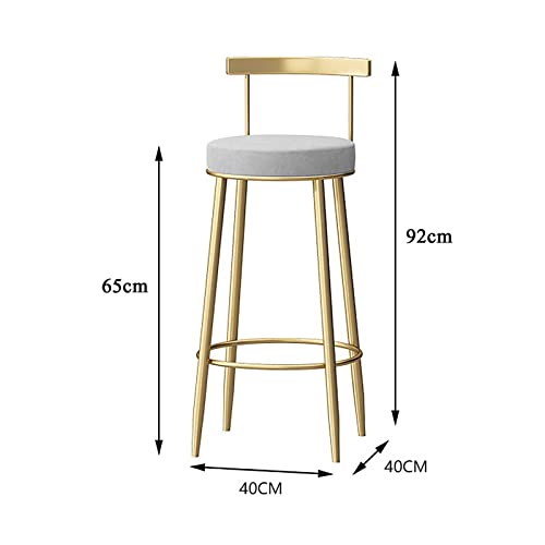 Tabourets de bar de petit déjeuner chaises rembourrées avec dossier - 4