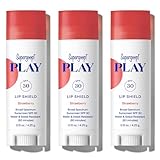 Supergoop! PLAY Lip Shield SPF 30 with Strawberry - 3 Pack - Hydrating SPF Lip Balm - Moisturizing Treatment for Dry Cracked Lips - Broad Spectrum UV Protection