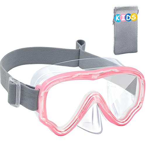 Vvinca Kids Snorkel Diving Mask Panoramic Hd Swim Mask, Anti-Fog Scuba Diving Goggle, Leakproof Dive Mask Kids Swim Goggles With Nose Cover For Diving, Snorkeling, Swimming #TOP7
